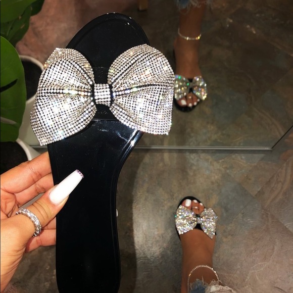 Black Rhinestone Jelly Sandal - Picture 3 of 3